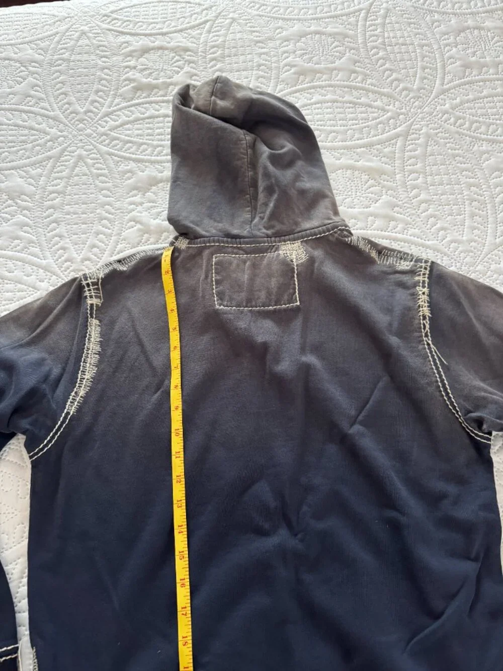 Vintage True Religion Whipstitch Big T Hoodie Switchblade Retail $419 MEDIUM